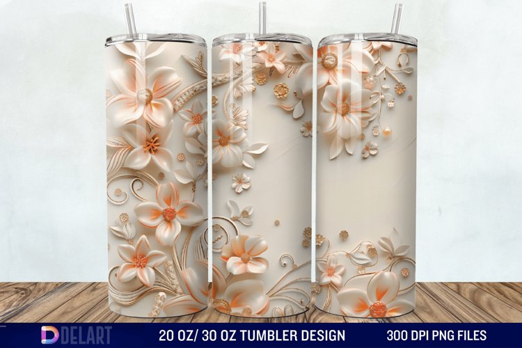 3D Floral Tumbler Wrap