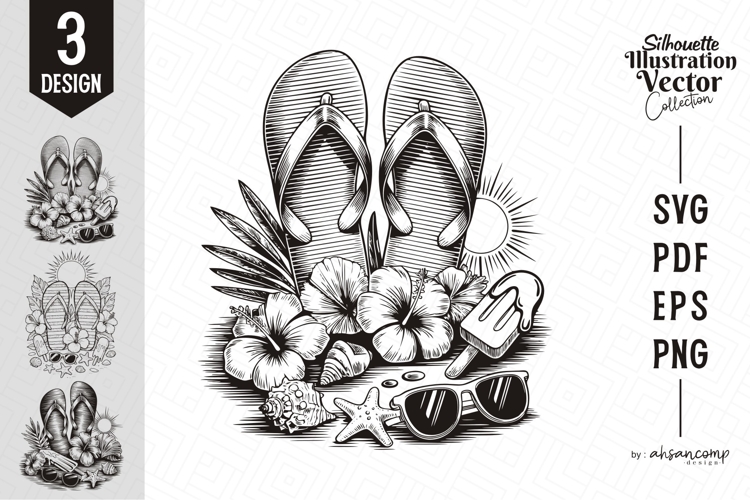 Summer Flip Flop SVG Bundle example image 1