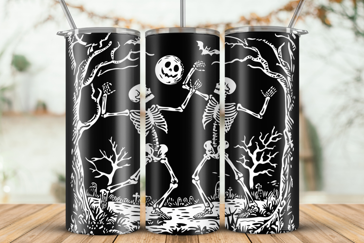 Tumbler laser svg| 20oz Tumbler Halloween Skeletons wrap