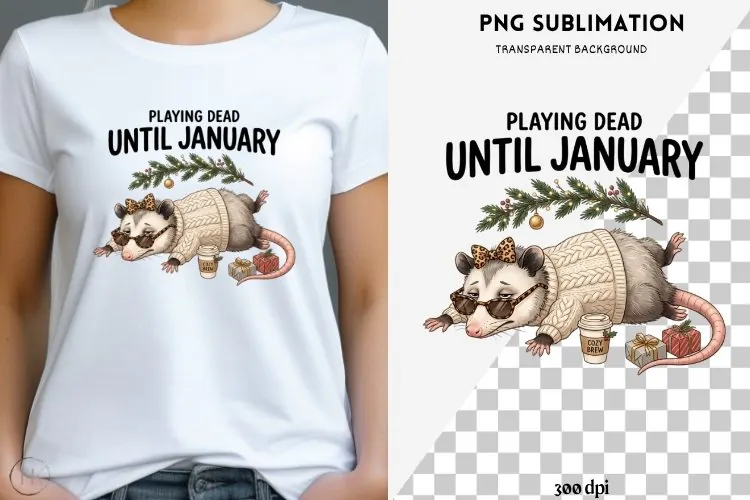 Funny Christmas animal quote png design for T-shirts