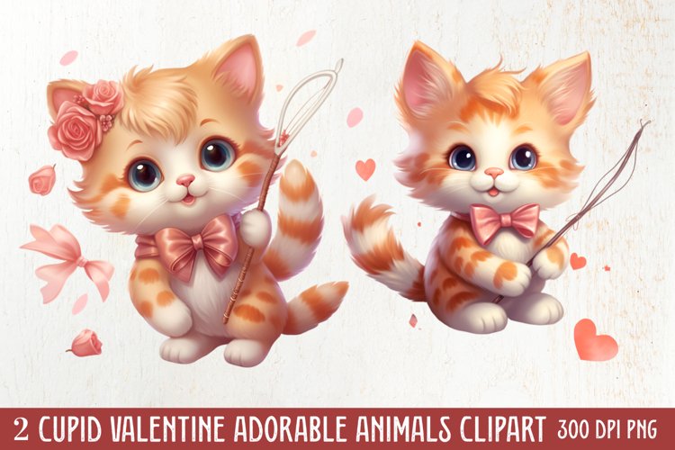 Adorable Animals Cupid Valentine Clipart sublimation