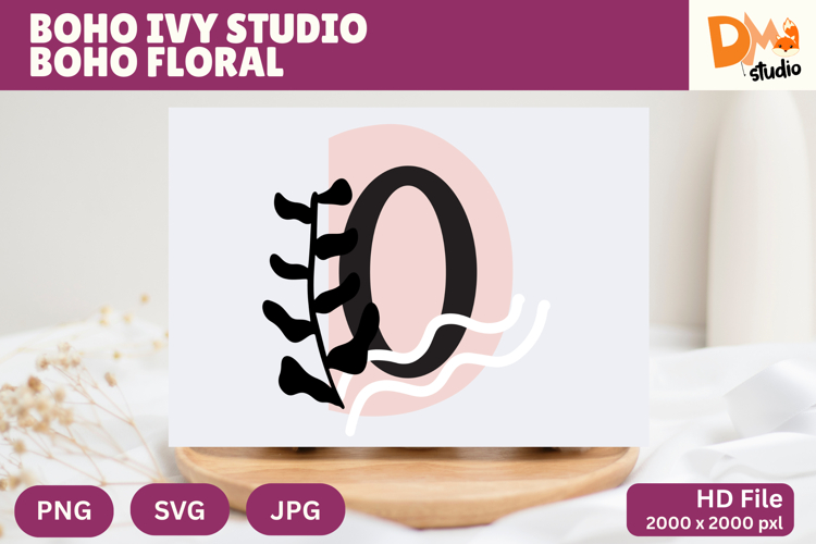 Boho Ivy Studio Boho Floral Monogram