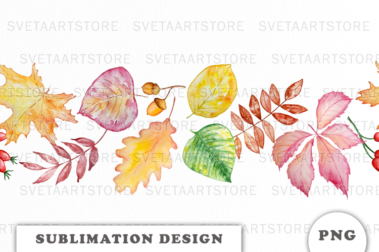 Watercolor Autumn Border png