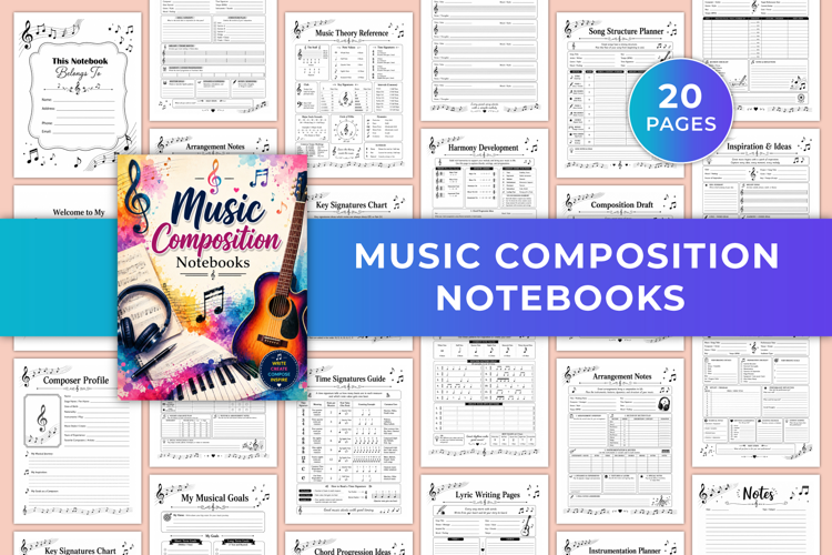 Music Composition Notebook | Songwriting, Melody, Harmony