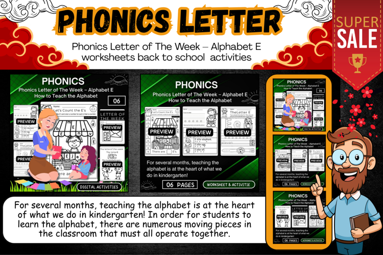 Phonics Letter of The Week Alphabet E Activities worksheets