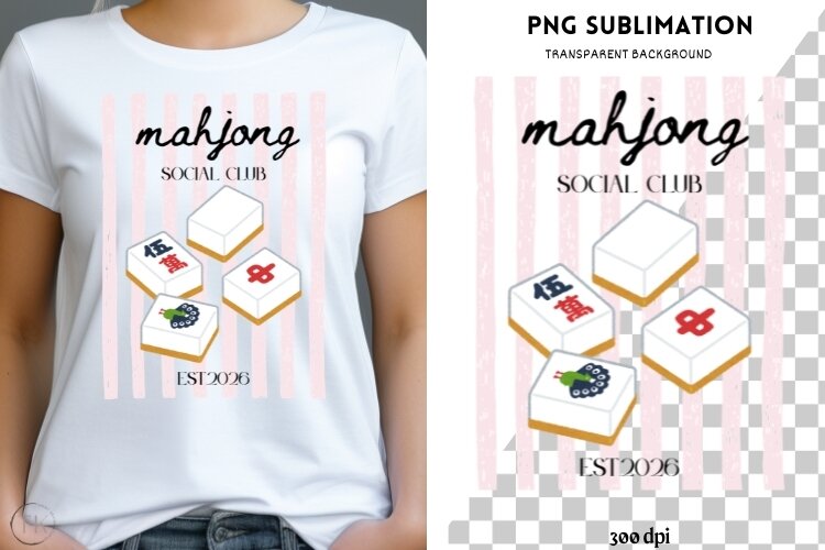 Mahjong png design for T-shirts example image 1