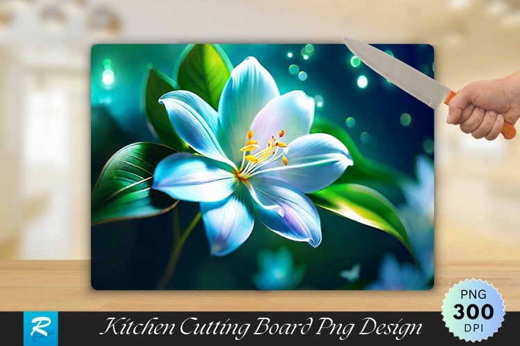 Enchanting Jasmine Artistic Cutting Board Sublimation Design example image 1