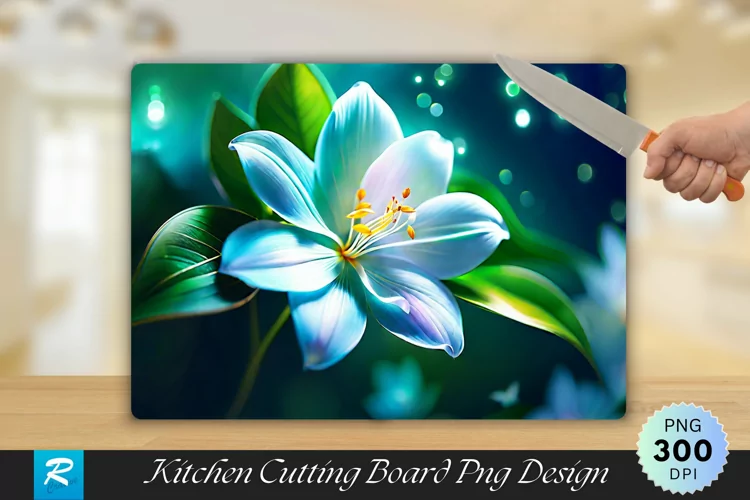 Enchanting Jasmine Artistic Cutting Board Sublimation Design