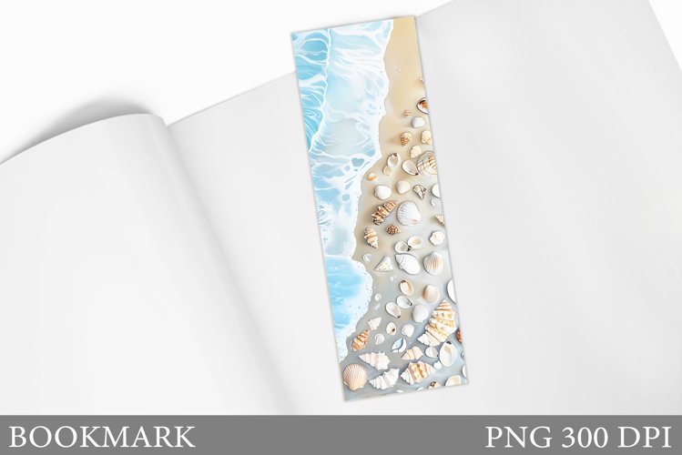 Sea Bookmark Design. Seashell Bookmark Sublimation