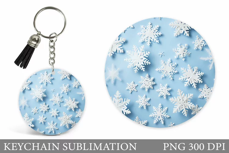 Snowflakes Keychain Design. Snowflakes Keychain Sublimation