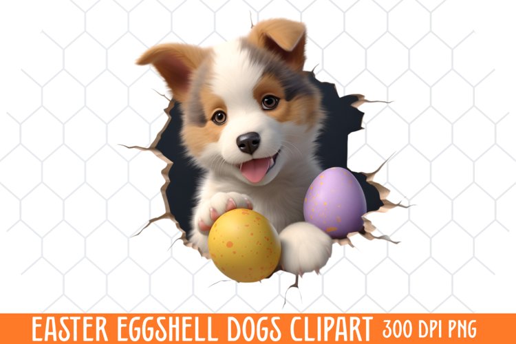 Easter Eggshell Dogs Sublimation, Easter Eggshell