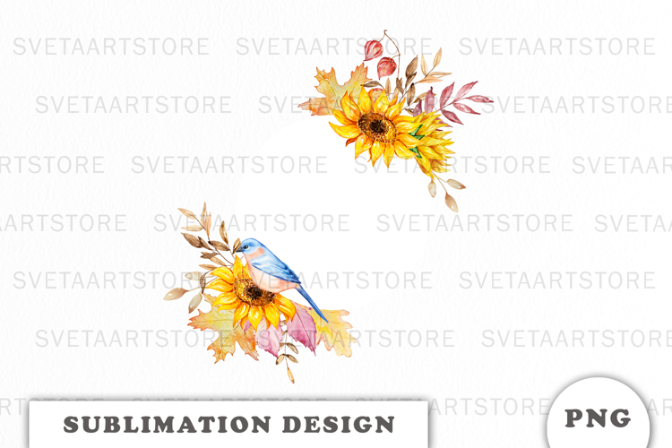 Watercolor Autumn Floral Frame png