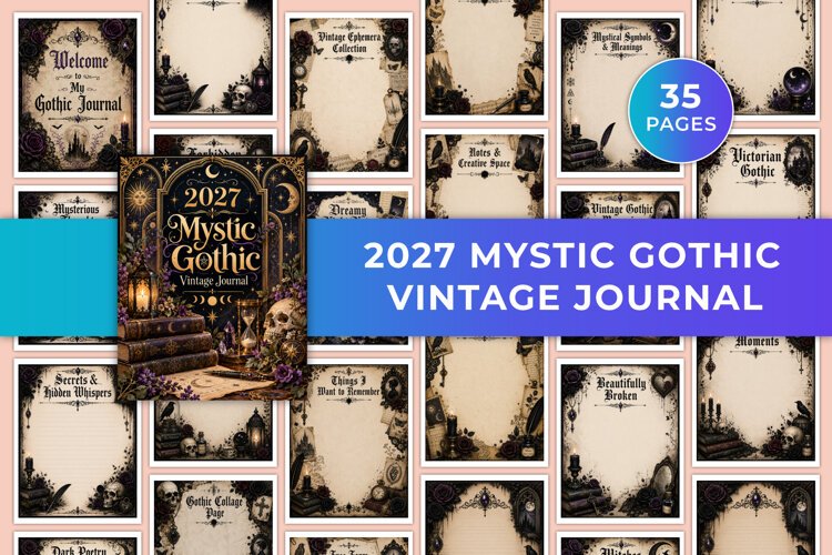 2027 Mystic Gothic Vintage Journal Kdp interiors example image 1