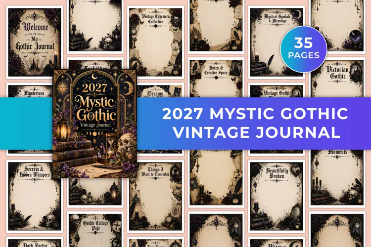 2027 Mystic Gothic Vintage Journal Kdp interiors