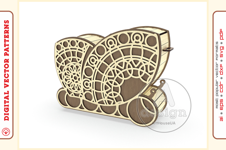 Wooden clutch purse v114 - laser cut vector - Glowforge file