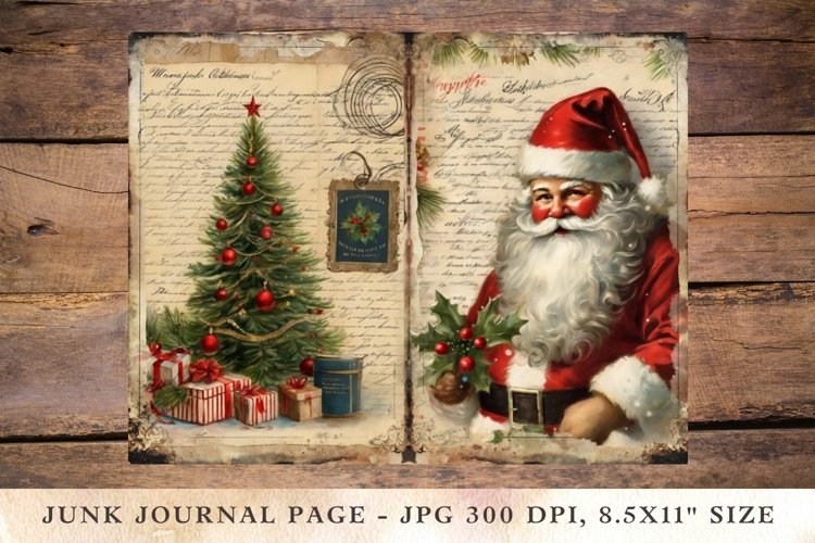 Printable Junk Journal Pages santa claus 1