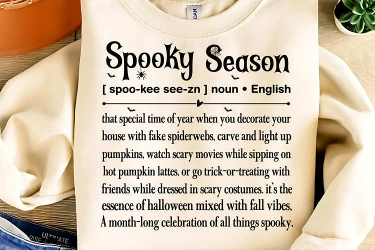 Spooky Season Definition Print, Halloween SVG, Spooky Season