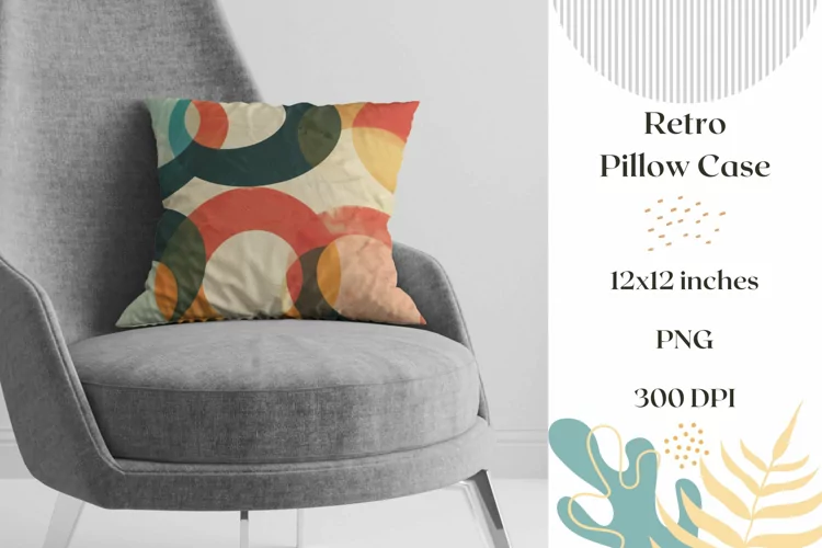 Retro Pillow Case Design, Abstract Pillowcase Sublimation