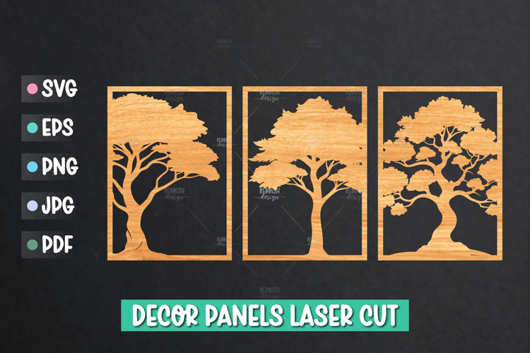18 Tree Wall Art SVG - Tree Templates Cut Files