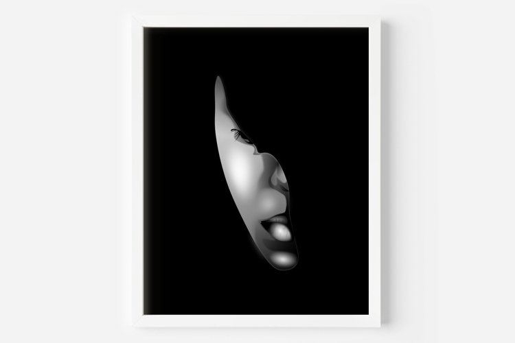 Face Portrait Wall Art, Face Digital Art, Modern Wall Art
