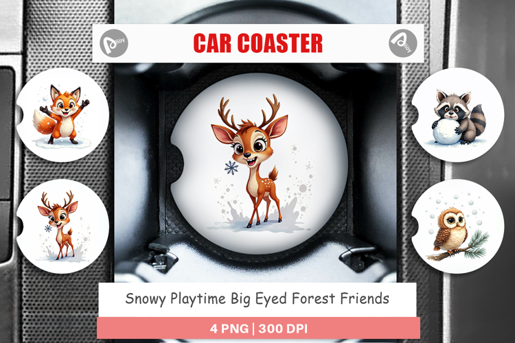 Snowy Playtime Forest Car Coaster
