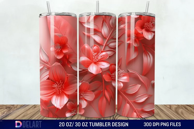 3D Floral Tumbler Wrap