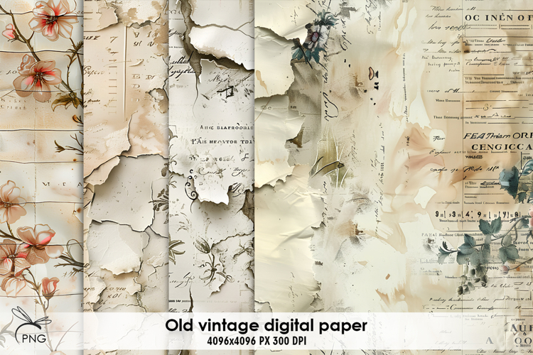 Old vintage digital paper, background clipart