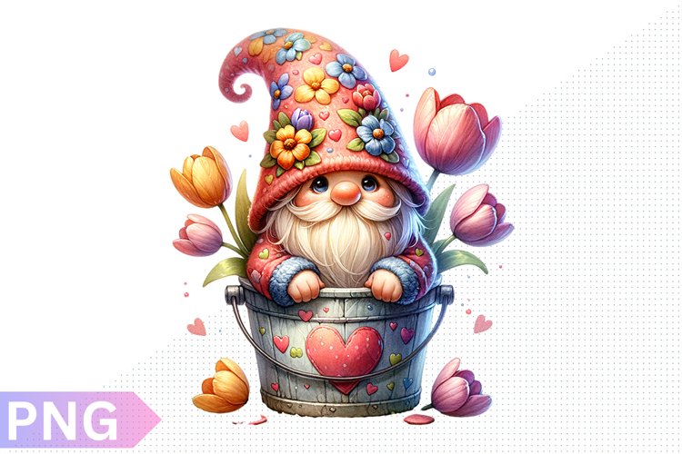 Spring Gnome Clipart - Gnome sublimation PNG Design