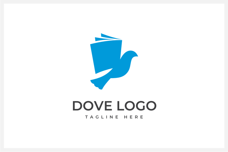 Book Dove Logo Design Vector Illustration