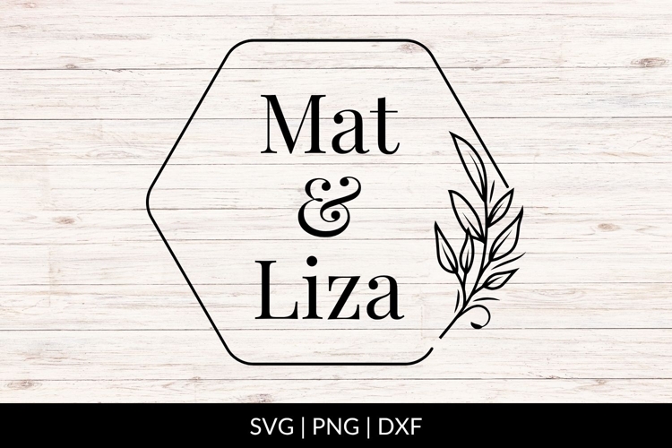 Hand Drawn Wedding Frame SVG With Hexagon Shape