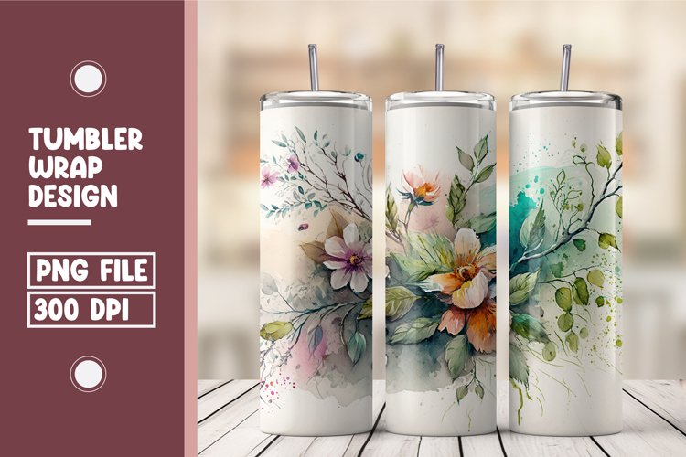 Spring floral tumbler wrap sublimation