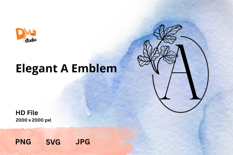 Elegant Emblem Monogram - Botanical Letter SVG | JPG | PNG