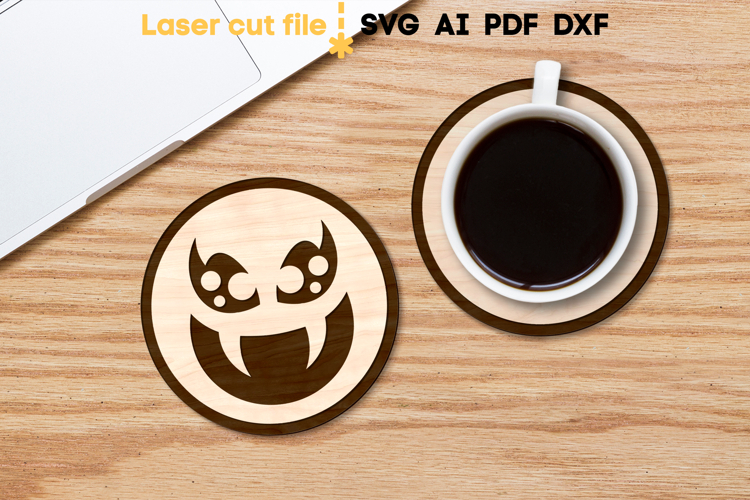 Halloween Coaster SVG laser cut file for Glowforge