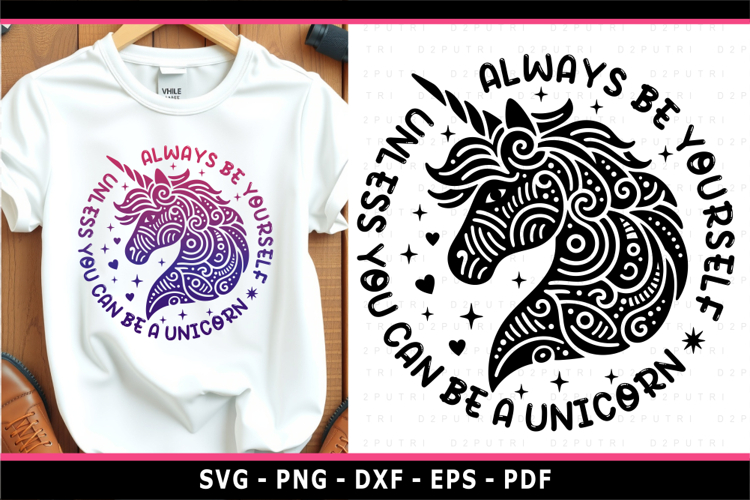Zentangle mandala unicorn, Inspirational quotes SVG, animals