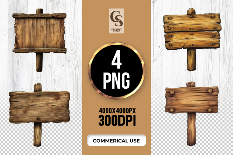 Wooden Signpost Clipart Image 4