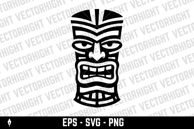 Traditional polynesian tiki idol. Illustration of tribal tik