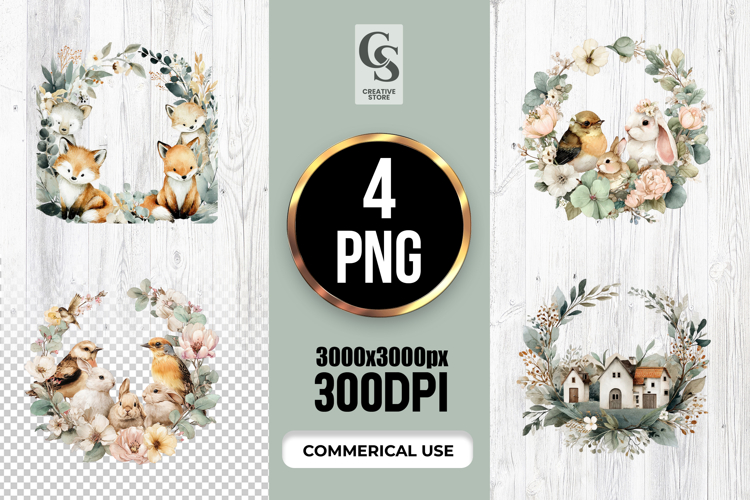 Cute Watercolor Fox Clipart Image 3