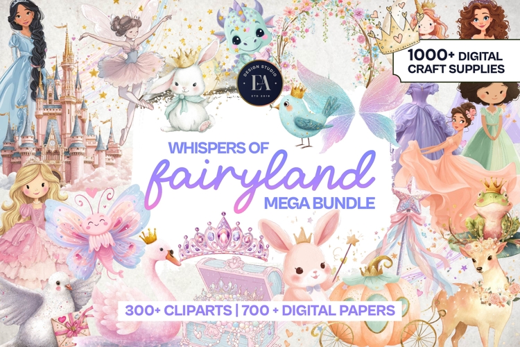 Fairyland Digital Papers & Cliparts Mega Bundle |Whimsical