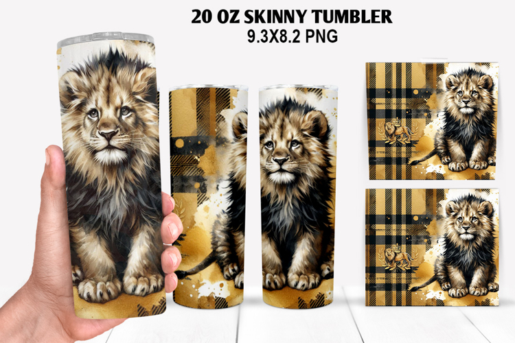 Lion Skinny Tumbler 20oz Wrap Design, Animals Tumbler Wrap