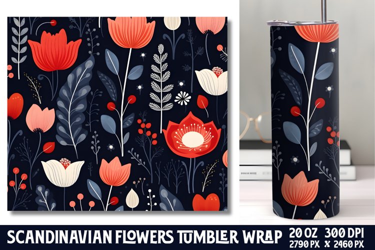 Scandinavian Flowers Tumbler