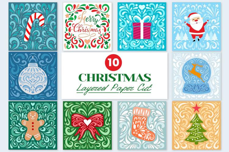 Bundle christmas layered paper cut / Christmas bundle