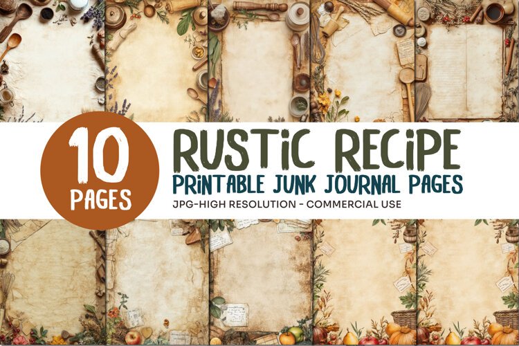 Rustic Recipe Junk Journal Pages example image 1