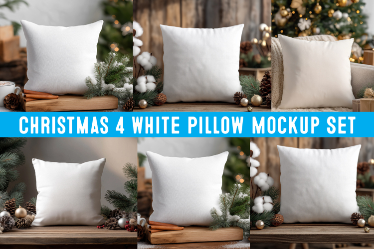 Christmas Pillow Mockup,White Pillow Mockup PNG,Mockup