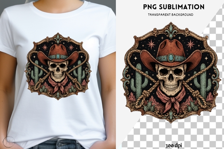 Western gothic halloween png design for T-shirts
