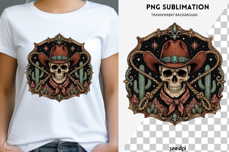 Western gothic halloween png design for T-shirts