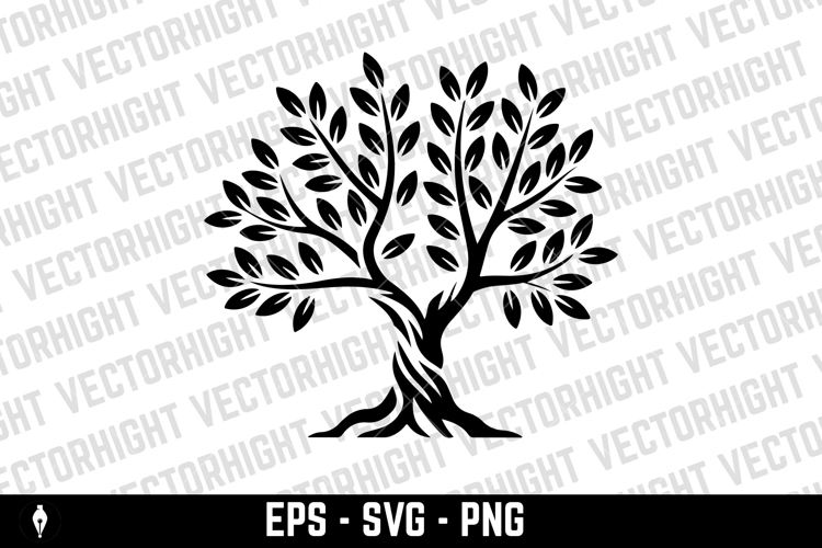 Olive tree silhouette icon. Design element for logo, label,