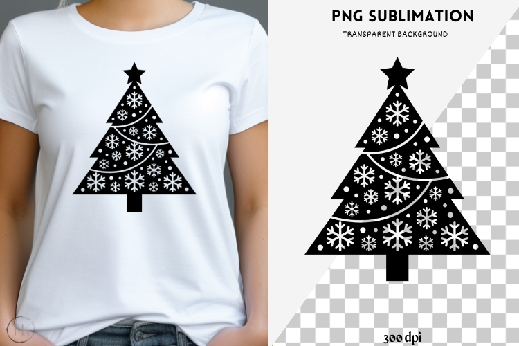 Christmas tree silhouette png design for T-shirts
