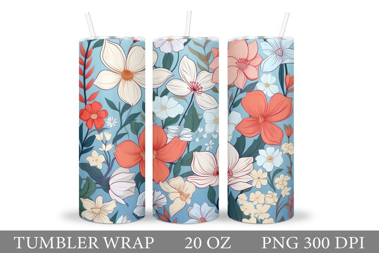 Flowers Tumbler Design. Spring Flowers Tumbler Wrap