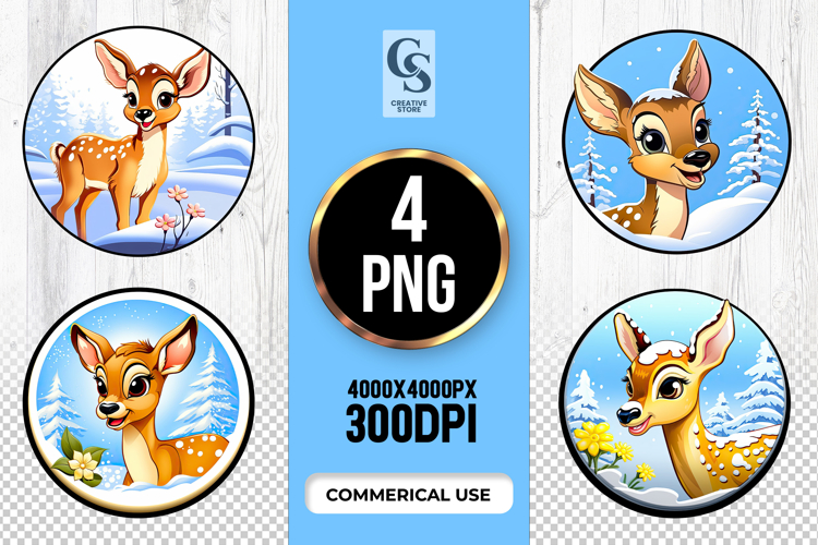 Cute Baby Deer Clipart Sublimation PNG