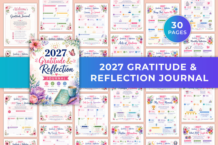 2027 Gratitude & Reflection Journal Kdp interiors example image 1